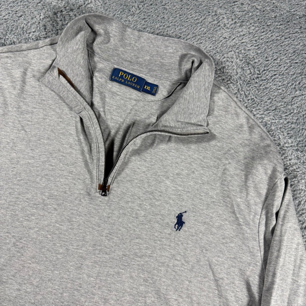 Polo Ralph Lauren 1/4 Zip Pullover Mens XXL Gray Lightweight Golf Pony‎